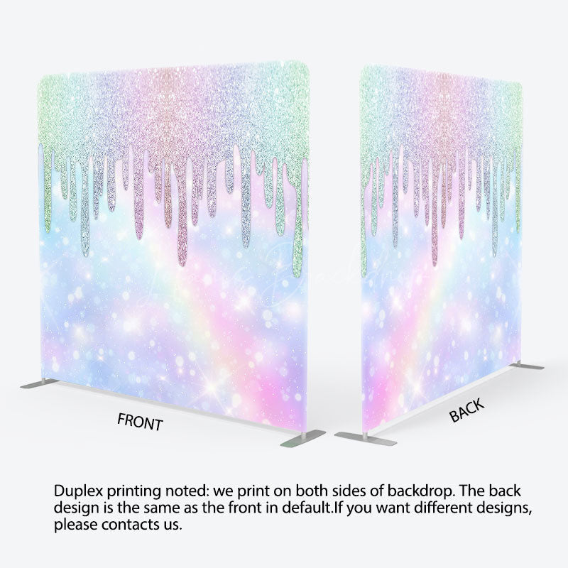 Lofaris Rainbow Colorful Glitter Party Pillow Cover Backdrop