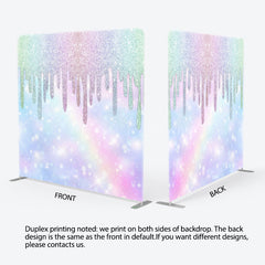 Lofaris Rainbow Colorful Glitter Party Pillow Cover Backdrop