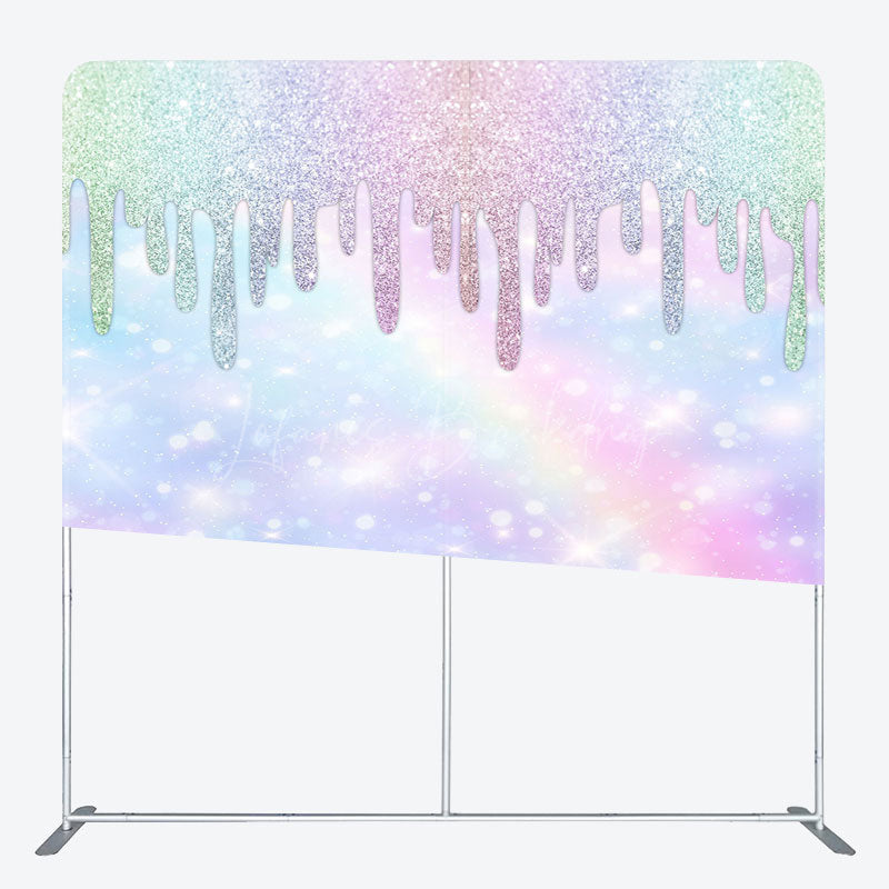 Lofaris Rainbow Colorful Glitter Party Pillow Cover Backdrop