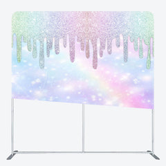 Lofaris Rainbow Colorful Glitter Party Pillow Cover Backdrop