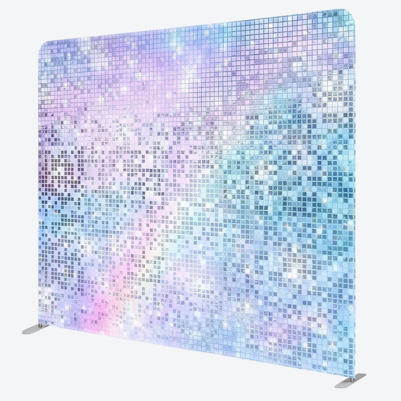 Lofaris Rainbow Colorful Pixel Double-Sided Square Backdrop