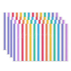 Lofaris Rainbow Colorful Stripes Party Set of 4 Placemats