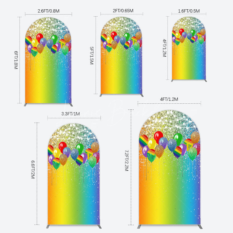 Lofaris Rainbow Glitter Balloons LGBT Party Arch Backdrop