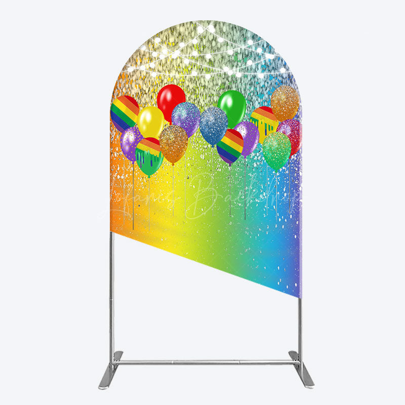 Lofaris Rainbow Glitter Balloons LGBT Party Arch Backdrop