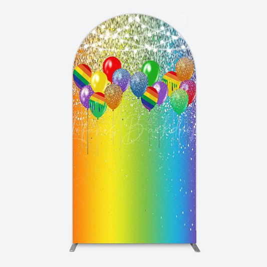 Lofaris Rainbow Glitter Balloons LGBT Party Arch Backdrop