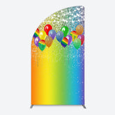 Lofaris Rainbow Glitter Balloons LGBT Party Half Moon Arch Backdrop