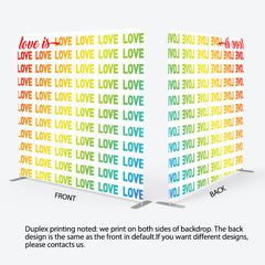 Lofaris Rainbow Gradient Love Is Pillow Cover Backdrop