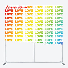 Lofaris Rainbow Gradient Love Is Pillow Cover Backdrop