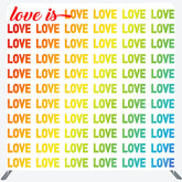 Lofaris Rainbow Gradient Love Is Pillow Cover Backdrop