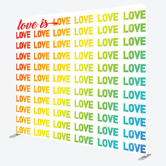 Lofaris Rainbow Gradient Love Is Pillow Cover Backdrop
