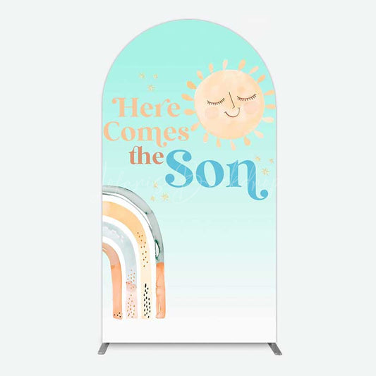 Lofaris Rainbow Here Comes The Sun Baby Shower Arch Backdrop