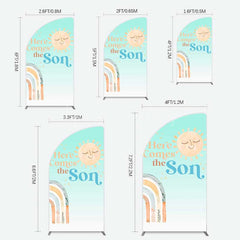 Lofaris Rainbow Here Comes The Sun Baby Shower Half Moon Arch Backdrop