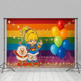 Lofaris Rainbow Kids Colored Balloon Cake Smash Backdrop