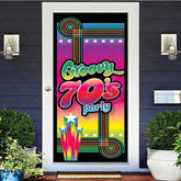 Lofaris Rainbow Notes Disco Groovy 70s Party Door Cover