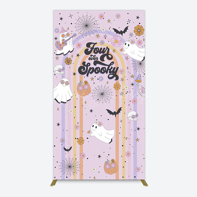 Lofaris Rainbow Rectangle Halloween Four Ever Spooky Backdrop