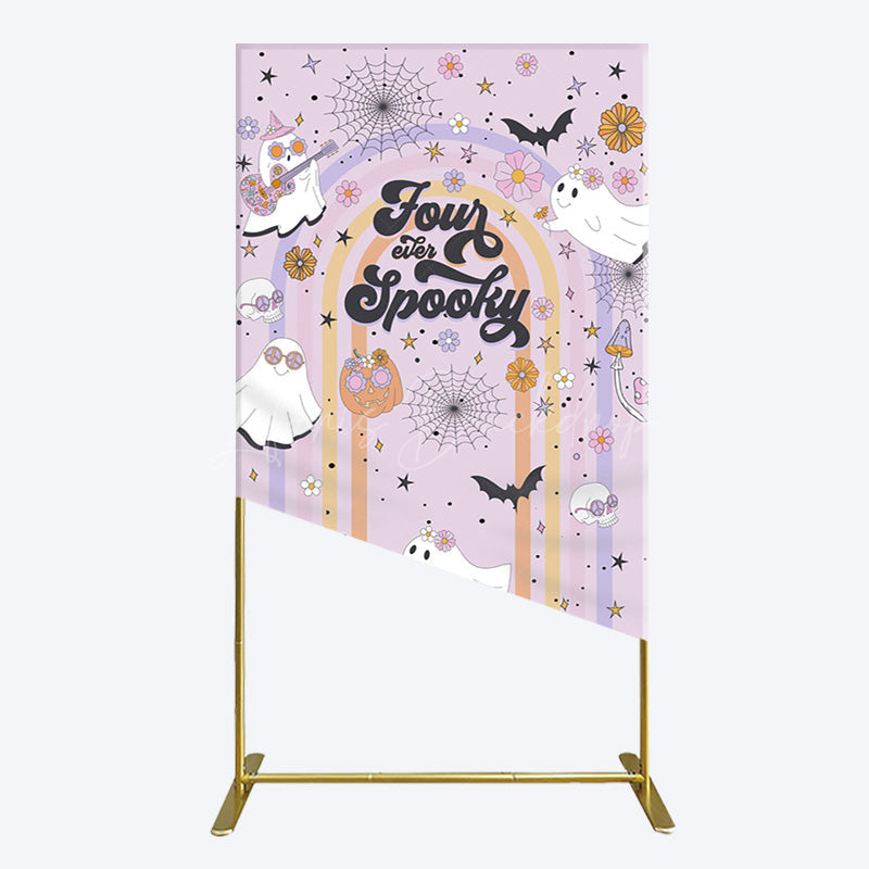 Lofaris Rainbow Rectangle Halloween Four Ever Spooky Backdrop