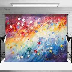 Lofaris Rainbow Star Texture Photography Backdrop Colorful Oil Painting Sky Photo Background Vibrant Abstract Art Booth Prop