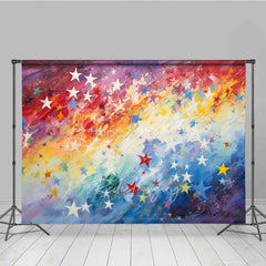 Lofaris Rainbow Star Texture Photography Backdrop Colorful Oil Painting Sky Photo Background Vibrant Abstract Art Booth Prop