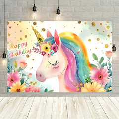 Lofaris Rainbow Unicorn Birthday Backdrop Magical Fantasy Party Girly Photo Booth Background Decor
