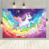 Lofaris Rainbow Unicorn Birthday Backdrop Magical Fantasy Party Girly Photo Booth Background Decor