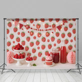 Lofaris Raspberry Dessert Cartoon Sweet Cake Smash Backdrop