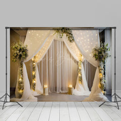 Lofaris Real Scene White Floral Wedding Photography Backdrop