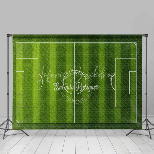 Lofaris Realistic Green Grass Soccer Field Backdrop Sports Theme Photography Background for Birthday Party Game Day