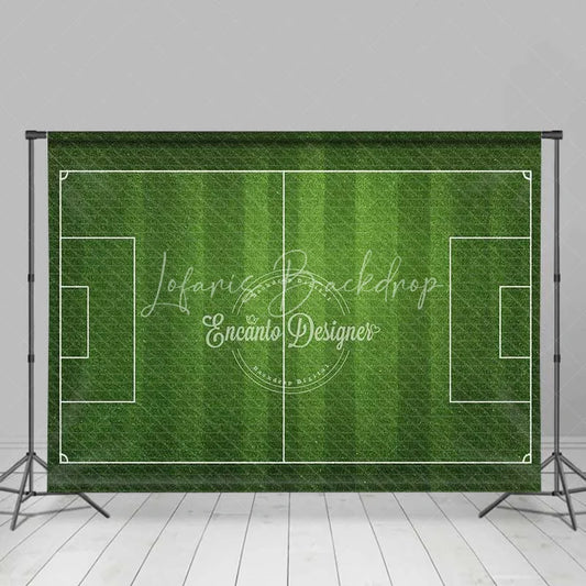 Lofaris Realistic Green Soccer Field Sports Game Backdrop Football Pitch Photography Background for Birthday Party