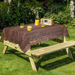 Lofaris Realistic Wood Grain Modern Rectangle Tablecloth