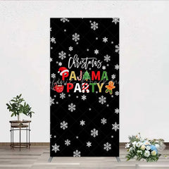 Lofaris Rectangle Backdrop Christmas Pajama Party Winter Gingerbread Man Cocoa Snowflake Cover