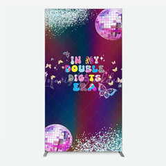 Lofaris Rectangle Backdrop In My Double Digits Era Groovy Disco Ball Butterfly Birthday Cover