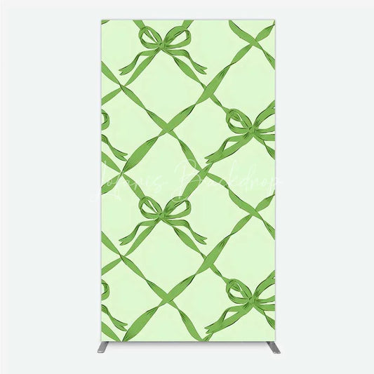 Lofaris Rectangle Backdrop Sage Green Bow Ribbon Lattice Pattern Party Decoration