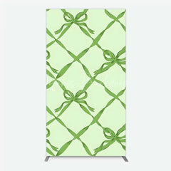 Lofaris Rectangle Backdrop Sage Green Bow Ribbon Lattice Pattern Party Decoration