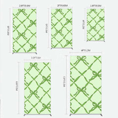 Lofaris Rectangle Backdrop Sage Green Bow Ribbon Lattice Pattern Party Decoration