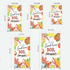 Lofaris Rectangle Backdrop Seafood Boil Birthday Summer Crawfish Lemon Good Times Cover