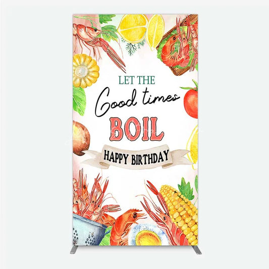 Lofaris Rectangle Backdrop Seafood Boil Birthday Summer Crawfish Lemon Good Times Cover