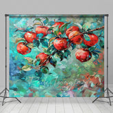 Lofaris Red Abstract Painted Apples Fine Art Photo Backdrop