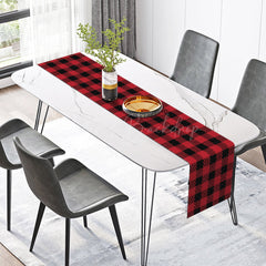 Lofaris Red And Black Buffalo Plaid Christmas Table Runner