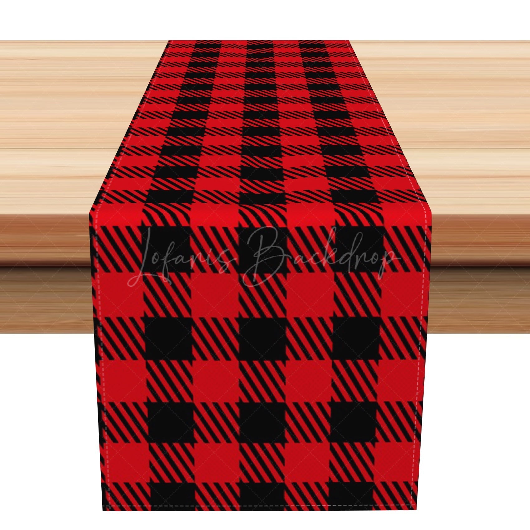 Lofaris Red And Black Buffalo Plaid Christmas Table Runner
