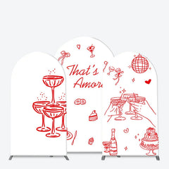 Lofaris Red and White That’s Amore Arch Backdrop Kit Romantic Bridal Shower Celebration Party Decor