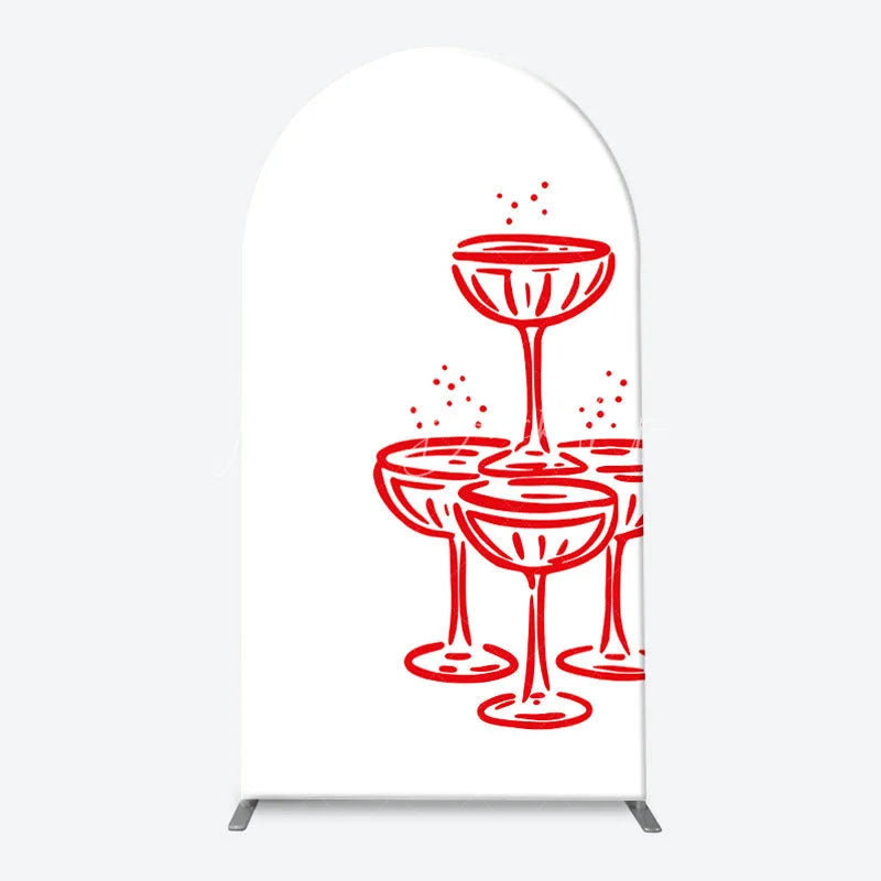 Lofaris Red and White That’s Amore Arch Backdrop Kit Romantic Bridal Shower Celebration Party Decor