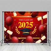 Lofaris Red Balloons Gold Wheat Graduation Ceremony Backdrop