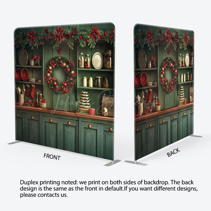 Lofaris Red Bells Green Leaves Kitchen Pillow Cover Backdrop