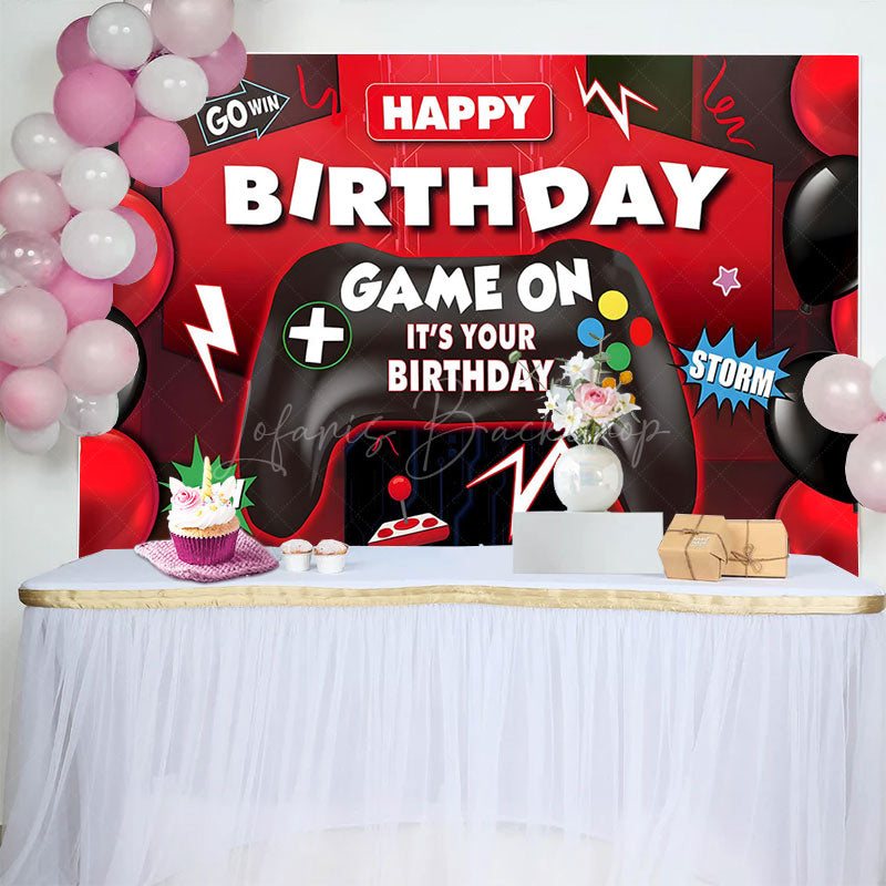 Lofaris Red Black Balloons Game On Its Your Birthday Backdrop