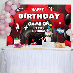 Lofaris Red Black Balloons Game On Its Your Birthday Backdrop