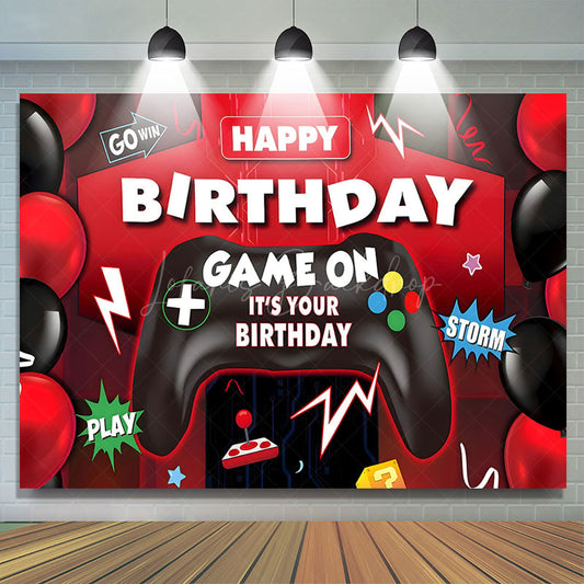Lofaris Red Black Balloons Game On Its Your Birthday Backdrop