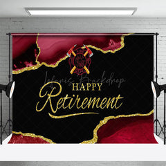 Lofaris Red Black Gold Marbled Firedept Retirement Backdrop
