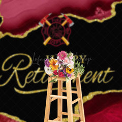 Lofaris Red Black Gold Marbled Firedept Retirement Backdrop