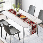 Lofaris Red Black Plaid Romantic Valentines Day Table Runner