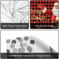 Lofaris Red Black Plaid Santa Christmas Garage Door Banner
